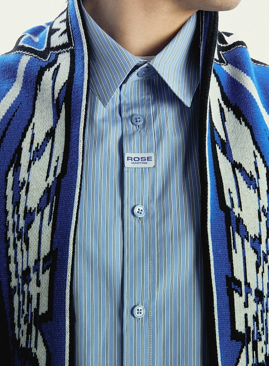 Рубашка Martine Rose Classic Shirt Blue White