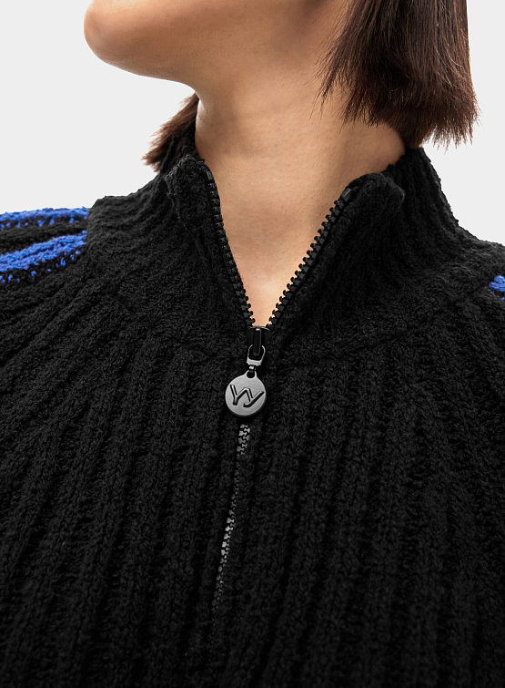 Женский свитер OPEN YY Ribbed Half-Zip Pullover Black