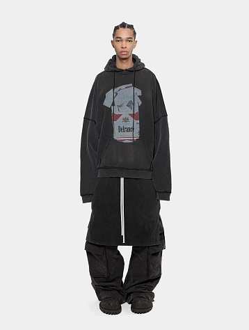 Худи ARNODEFRANCE 'Antisocial Flavor Red' Washed Black