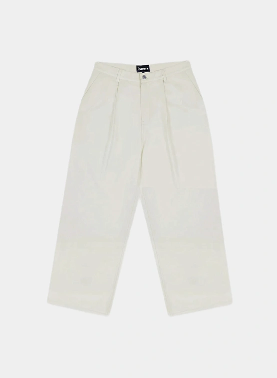 Брюки lorenz Uniform Pleated Wide Leg Pant Ecru