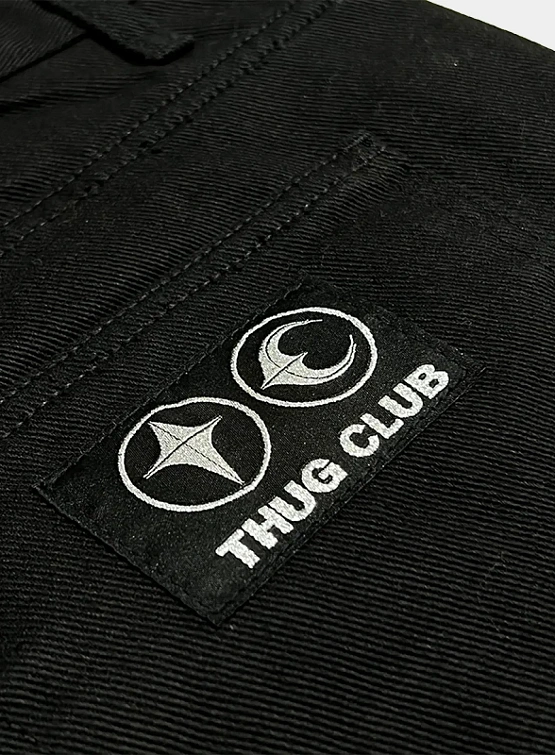 Джинсы Thug Club TC Leather Washing Denim Black White