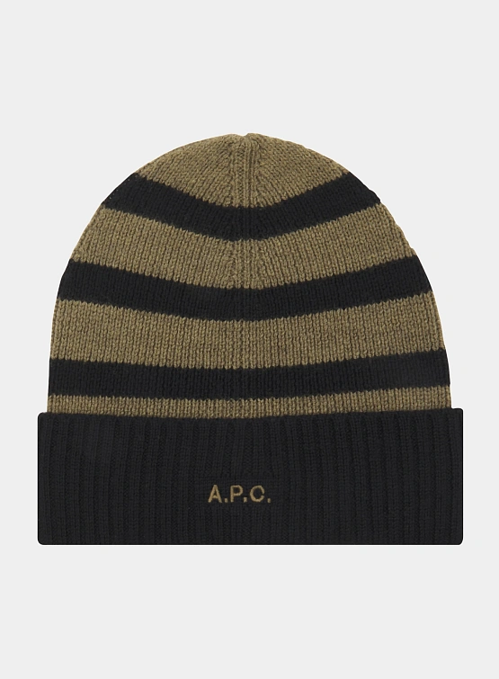Шапка A.P.C. Martin Knit Cap Noir/Khaki
