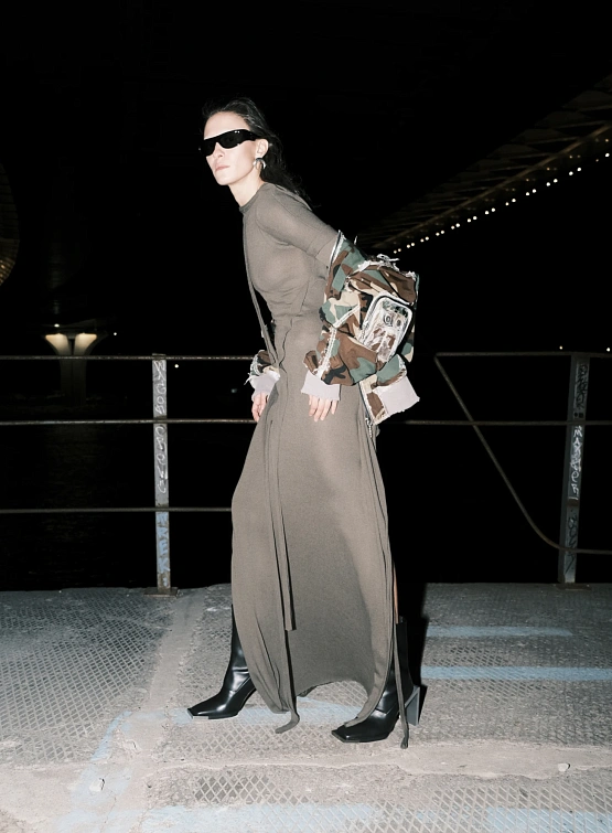 Женское Платье Ottolinger Deconstructed Longsleeve Maxi Green