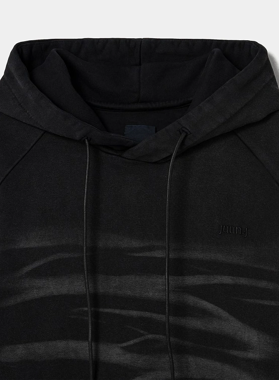 Худи JUUN.J Garment Dyed Graphic Embroidered Black
