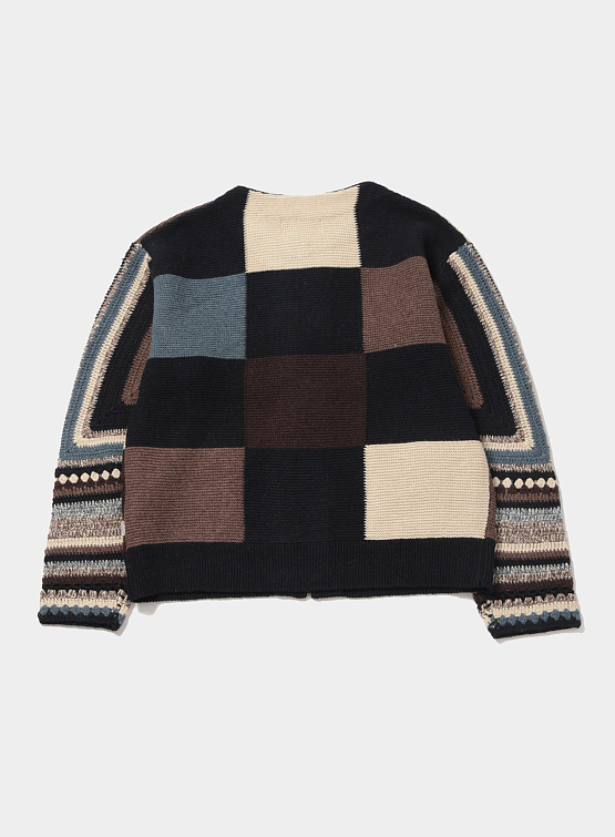 Кардиган YESEYESEE Color Block Croche Knit Zip Up Multi
