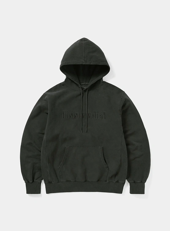 Худи thisisneverthat Overdyed Embroidery Charcoal