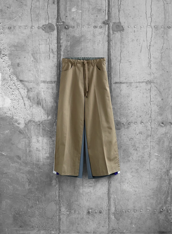 Брюки FACETASM Jersey Merging Chino Beige