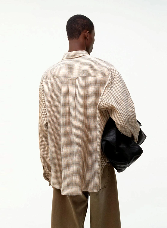 Рубашка COOR Dobby Window Pane Check Buttom Down Beige