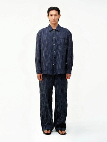 Рубашка COOR Textured Stripe Lounge Navy