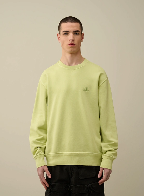 Свитшот C.P. Company Cotton Diagonal Fleece Logo White Pear