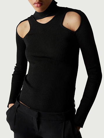 Женский лонгслив Coperni Cut-Out Knit Jumper Black