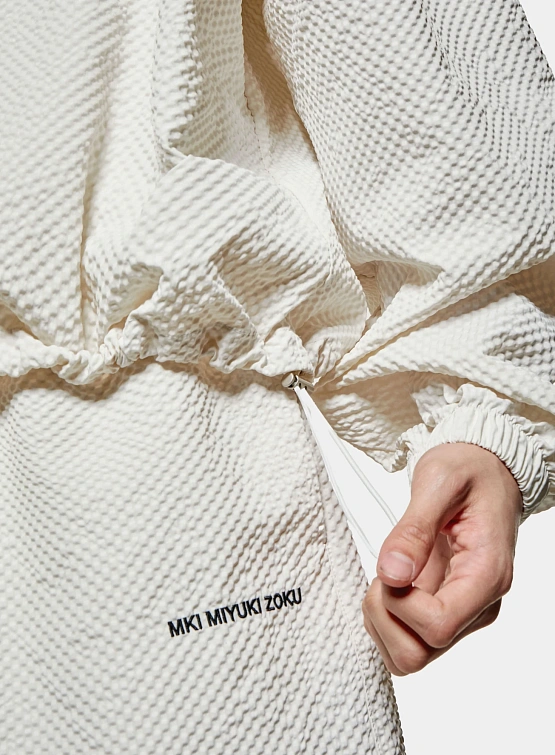 Халф-зип MKI MIYUKI ZOKU Seersucker Quarter Bone