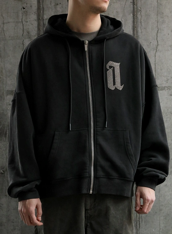 Зип-худи ARNODEFRANCE Zip 'A STUDS' Vintage Black