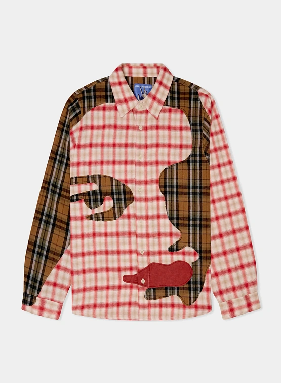 Рубашка KidSuper Patchwork Face Flannel Shirt Red