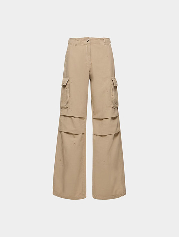 Женские брюки Coperni Canvas Wide Leg Cargo Pants Beige