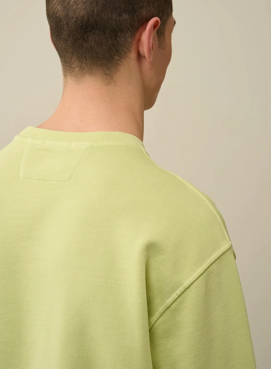 Свитшот C.P. Company Cotton Diagonal Fleece Logo White Pear