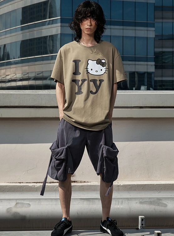 Футболка OPEN YY Hello Kitty x YY T-Shirt Khaki