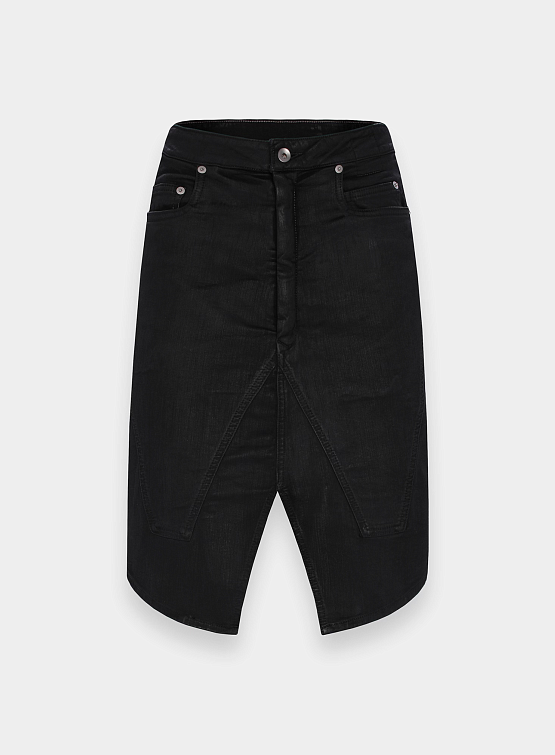 Женская юбка RICK OWENS Drkshdw Slivered Black Wax