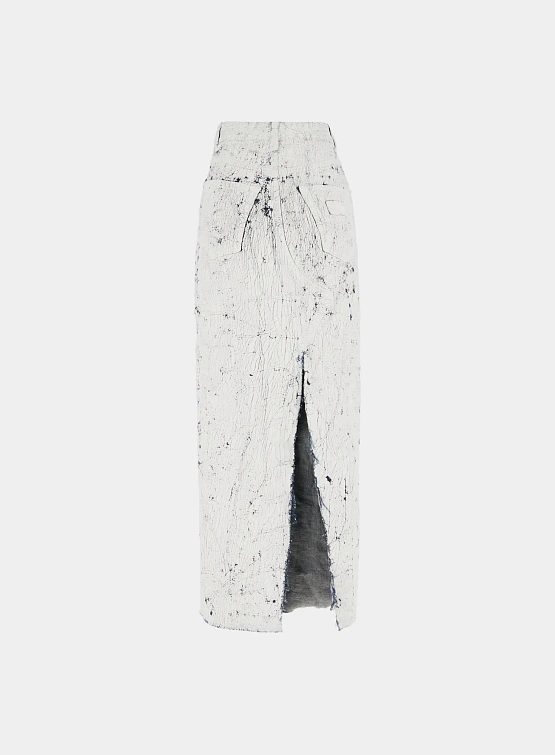 Женская юбка MM6 Maison Margiela Hand-Painted Denim White