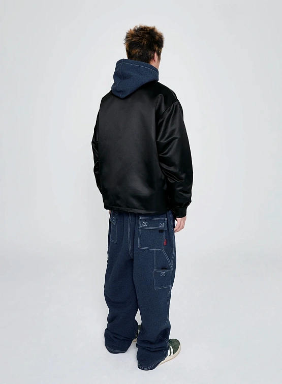 Куртка YESEYESEE Logo Applique Satin Coach Black