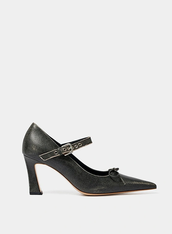 Женские Туфли OPEN YY Buckle Pointy Heels Grey