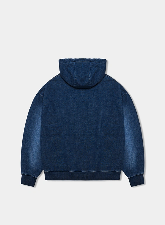 Худи ANGLAN Applique Heavy Sweat Hoodie Indigo Denim