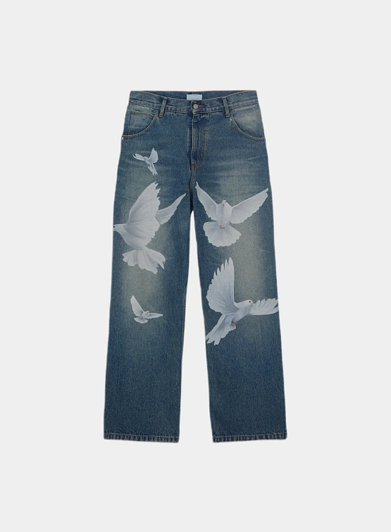 Джинсы 3.PARADIS Freedom Doves Baggy Fit Washed Blue