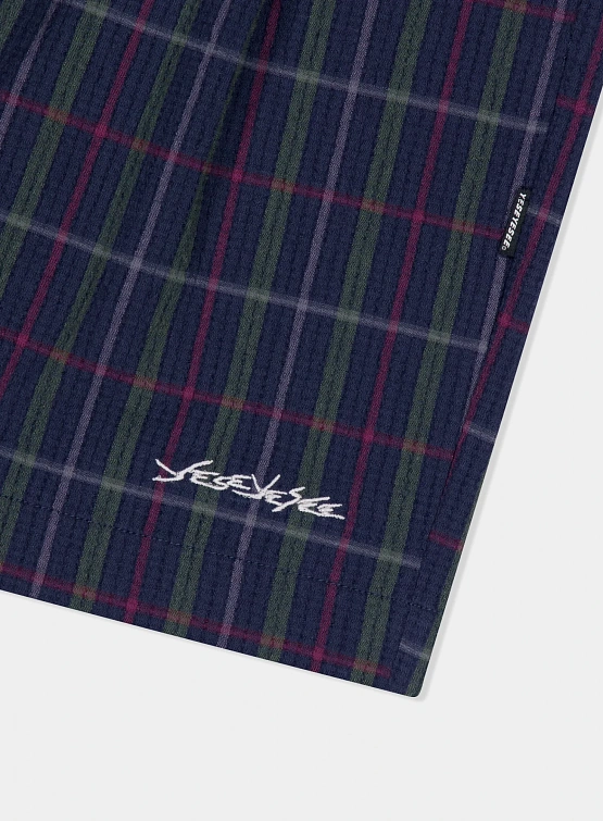 Шорты YESEYESEE Crinkled Fabric Check Blue