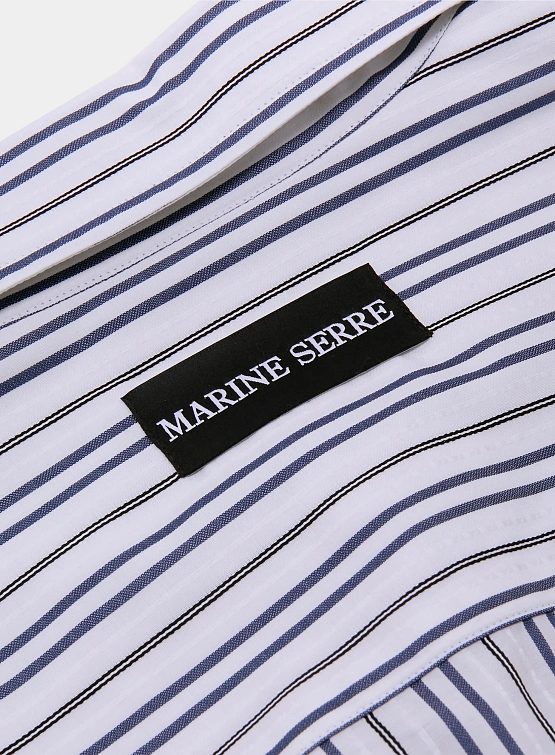 Рубашка Marine Serre Regenerated Striped Poplin Off White