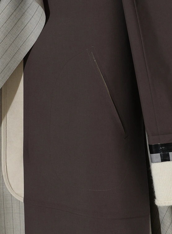 Женское пальто UNDERCOVER Bonded Wool Stripe Gray Brown