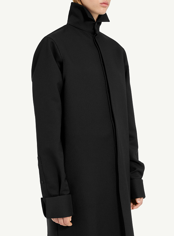 Женский Овершот MM6 Maison Margiela Twill Shirt Black