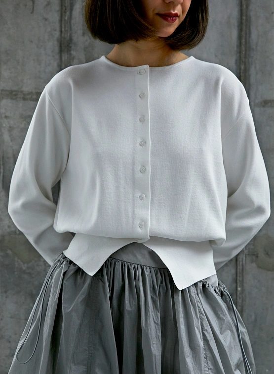 Женский кардиган AMOMENTO Round Sleeve Shirred Cardigan Mint