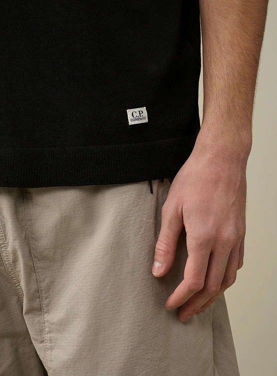 Поло C.P. Company Filo Di Scozia Knitted Black