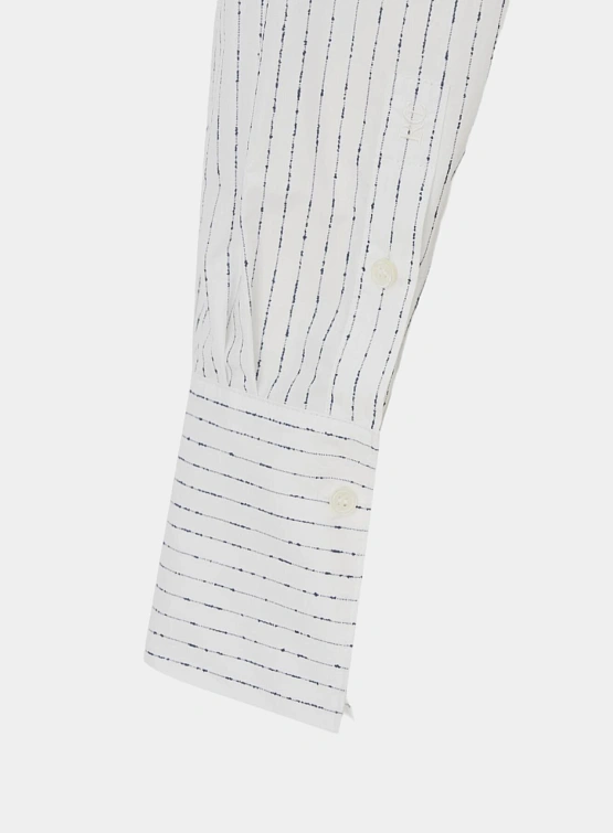 Женская рубашка Recto Nep Stripe Unbalanced Length Shirt White