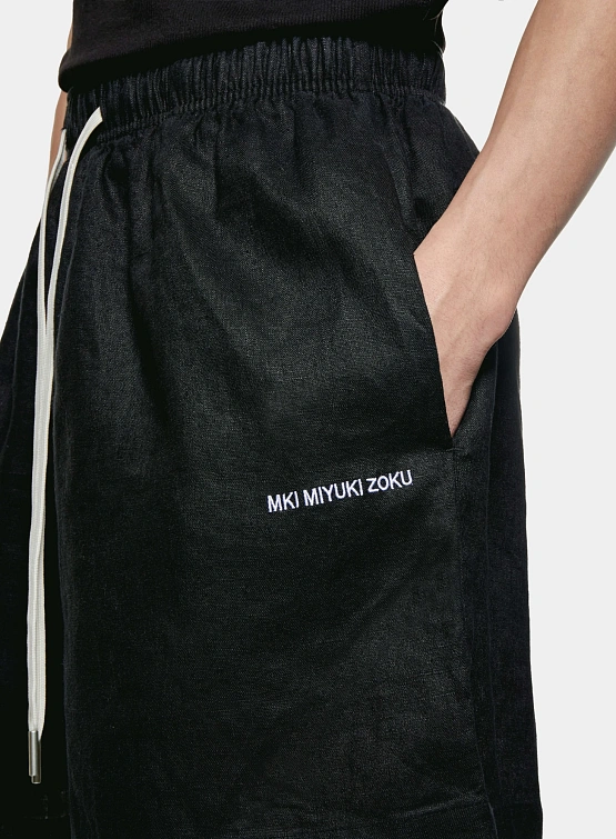 Шорты MKI MIYUKI ZOKU Linen Shorts Black