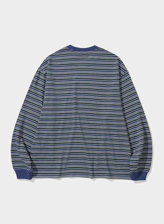 Лонгслив Uniform Bridge AE Multi Color Stripe L/S Tee Green