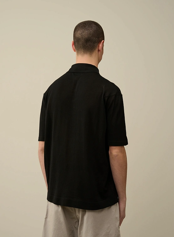 Поло C.P. Company Filo Di Scozia Knitted Black