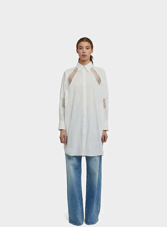 Женское платье MSGM Poplin Tailored Dress White