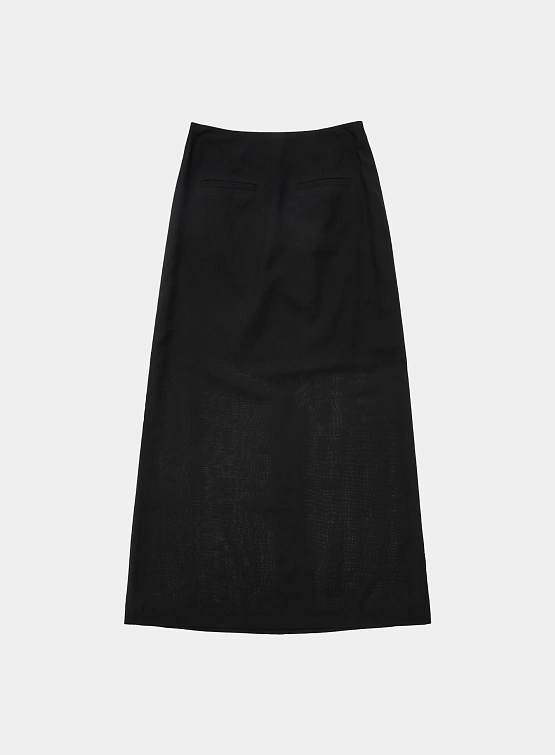 Женская юбка AMOMENTO Sheer Maxi Long Skirt Black