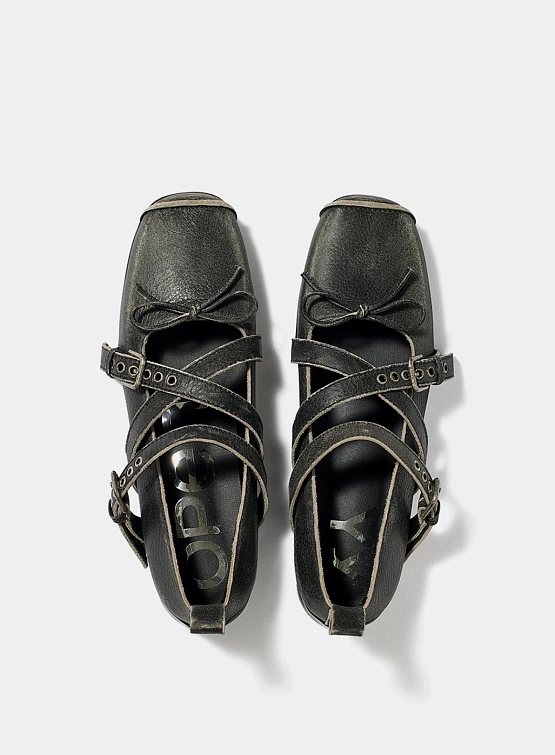 Женские Балетки OPEN YY Cross Buckle Ballet Flats Grey