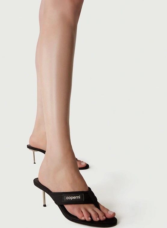 Женские сандалии Coperni Branded Thong Sandal Black
