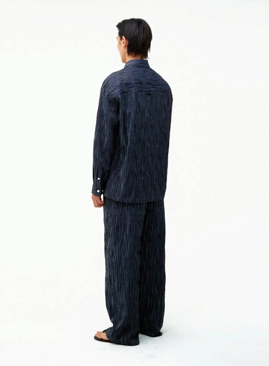 Рубашка COOR Textured Stripe Lounge Navy