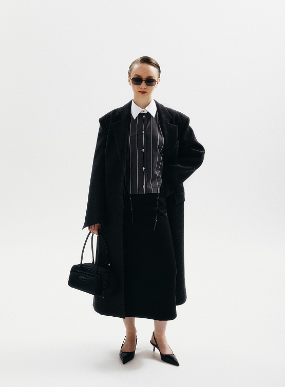 Женское пальто System Structured Belt Coat Charcoal Grey