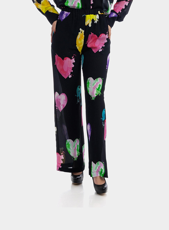 Женские брюки MSGM Dripping Hearts Black