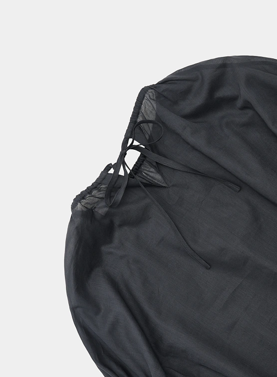 Женский топ AMOMENTO Sheer Volume Shirring Top Navy