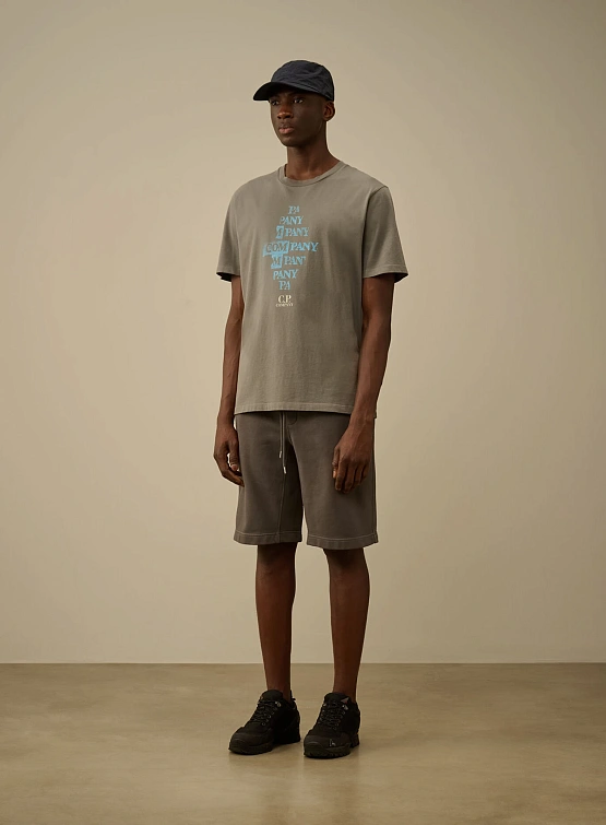 Футболка C.P. Company 24/1 Jersey Front Logo Smoked Pear