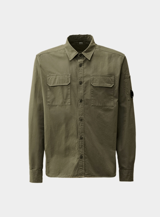 Рубашка C.P. Company Organic Gabardine Lens Grape Leaf