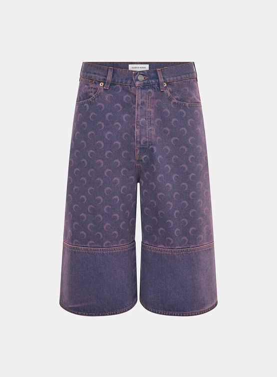 Шорты Marine Serre Moon Laser Denim Bermudas Lavender
