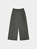 Брюки AMOMENTO Nylon Two Tuck Wide Charcoal