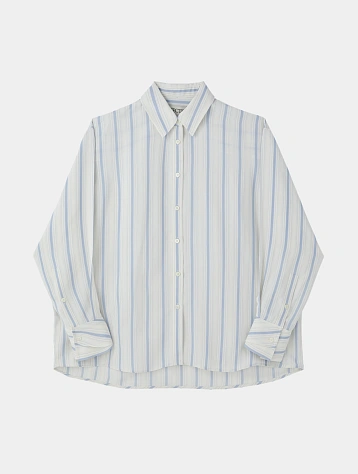 Женская рубашка Recto Double Layer Cuffs Stripe Sky Blue